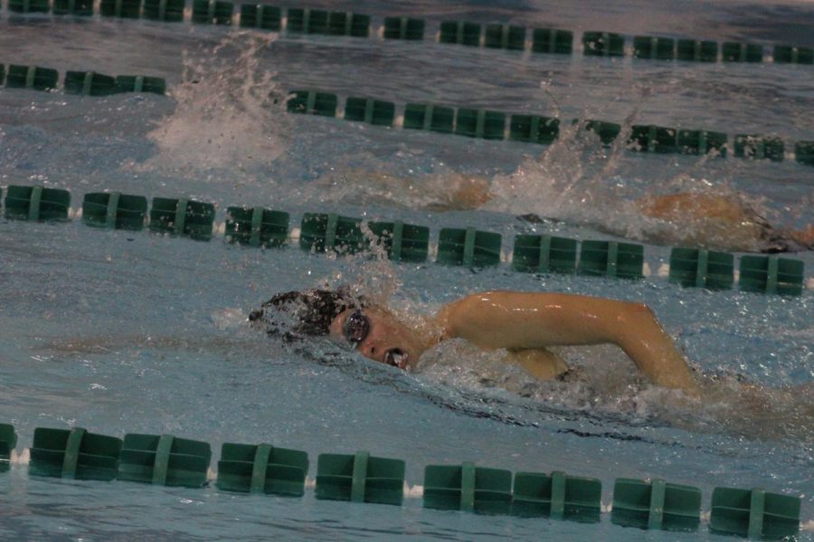 Freshman Amy Nguyen swam in the 400 freestyle relay. 
