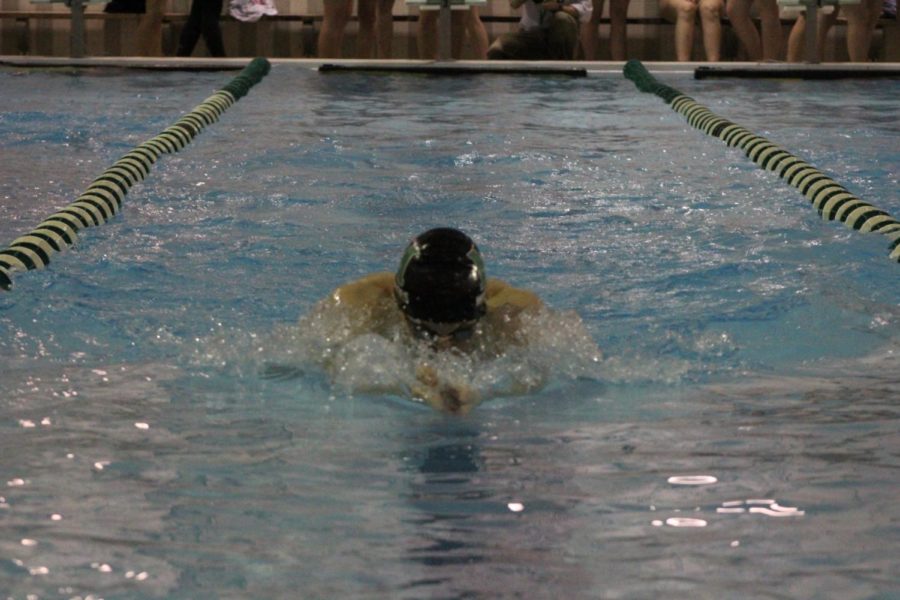 Noah Caplan took first place in the 100 breast stroke. 
