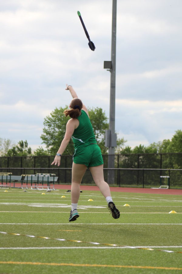 Junior Laura Thorne threw the mini- javelin.
