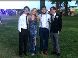 The 2021 Class Congress members (from left) President Matthew Fu, Vice-President Jessica Lineen, Secretary Jeffery Gong, and Treasurer Jake Llyod, along with sponsors Mrs. Alderfer and Mrs. Fabrizio led the charge to create Seniors Under the Stars on May 21. The evening, featuring food trucks, senior superlatives, a DJ and yard games, gave seniors a final chance to gather with their classmates before graduation. 