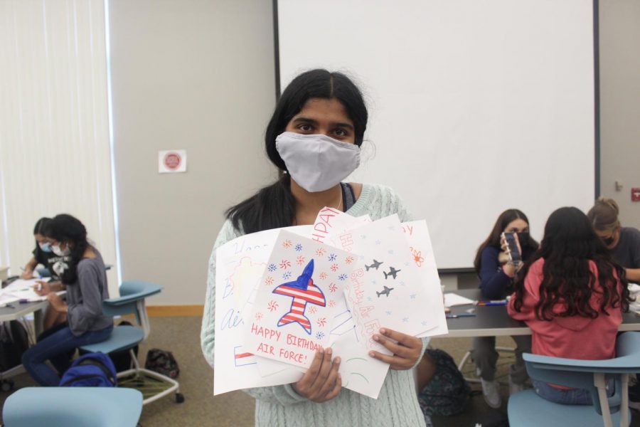 Sameeksha Panda, event organizer, put on display her card during the Bimbo Bakeries event.