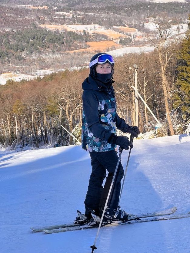 Fiona Groshop preps for a black diamond run.
