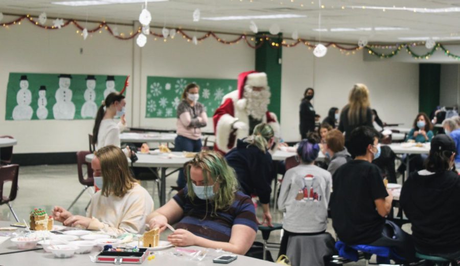 Santa arrives during the event to wish everyone a Merry Christmas.
