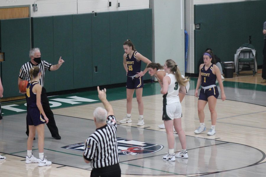 Cassidy Kropp goes to the line for her first of two free throws after a blocking foul. 