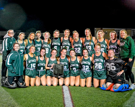 The Varsity Field Hockey team posing for picture after PAC win at Upper Perkiomen