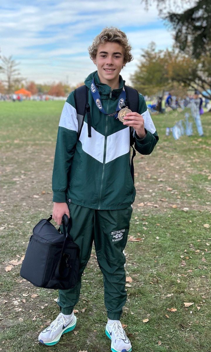Freshman Brock Yoder became the fastest cross-country runner in MHS history after taking eighth place at districts on Oct. 27. 