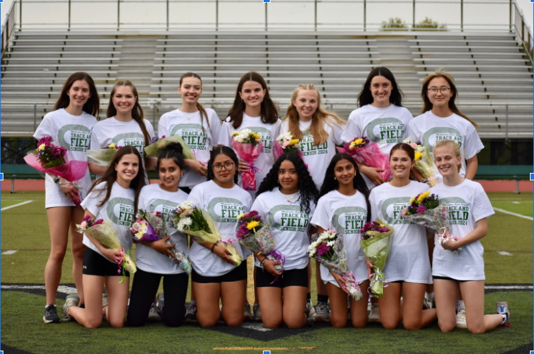 The+track+and+field+teams+celebrated+their+seniors+on+April+30.+
