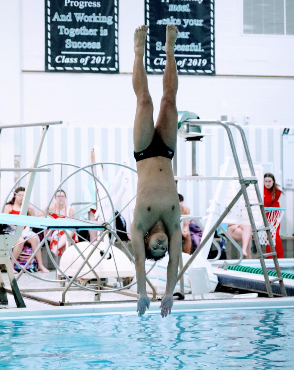 Sophomore Jason Phan won the PAC diving title on Feb. 6 at Upper Merion High School. 