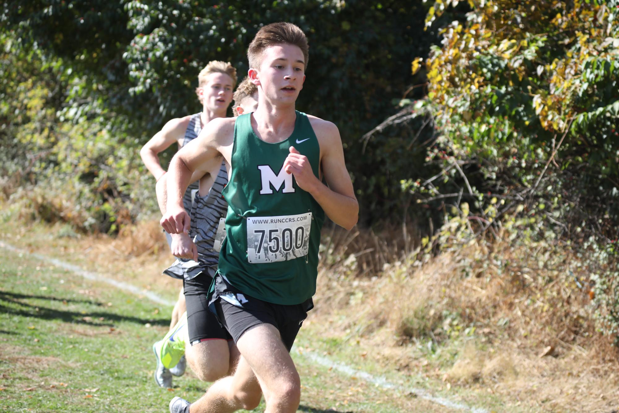 Colin O’Donnell races to a ninth place finish at the PIAA District 1 Cross-Country Championships in October of 2025. Colin set the MHS 5k record in a time of 15:27.7.